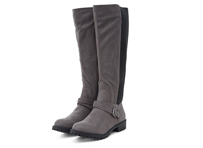 grey wide fit over the knee boots